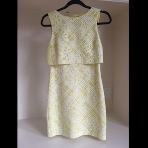 Badgley Mischka Yellow Lace Dress